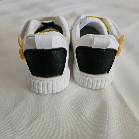 Fashion Unisex Kids White Gray Yellow Mickey Mouse Applique Sneakers Size 21 - Picture 6 of 11